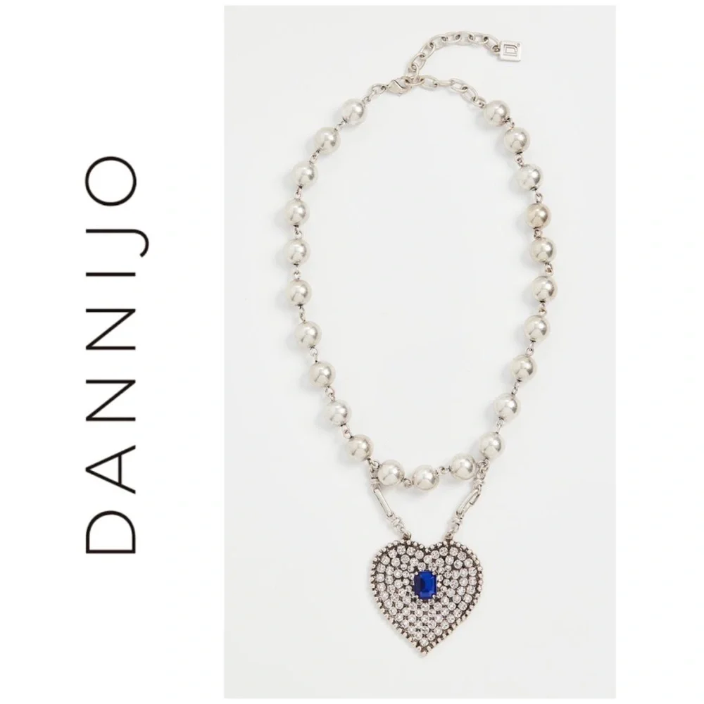 DANNIJO Mercer Crystal Heart Necklace NWT